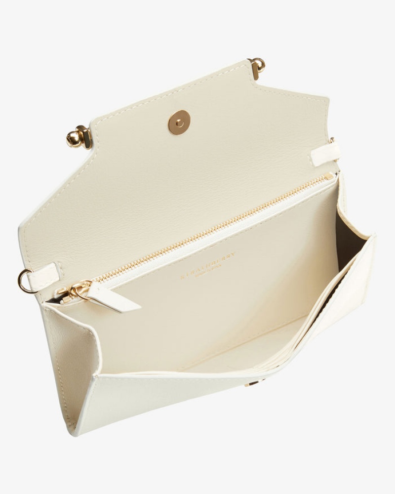 Women's Strathberry Multrees Chain Wallet Cream | 1304269-HF