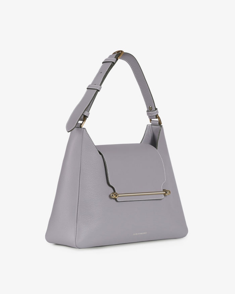 Women\'s Strathberry Multrees Midi Hobo Shoulder Bags Grey | 6975208-AQ