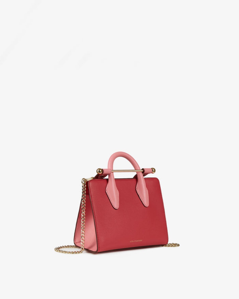 Women\'s Strathberry Nano Tote Bags Red / Pink | 4137528-AW