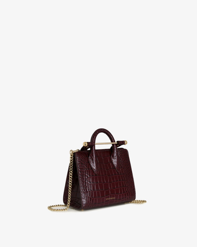 Women\'s Strathberry Nano handbag Burgundy | 2987360-QZ