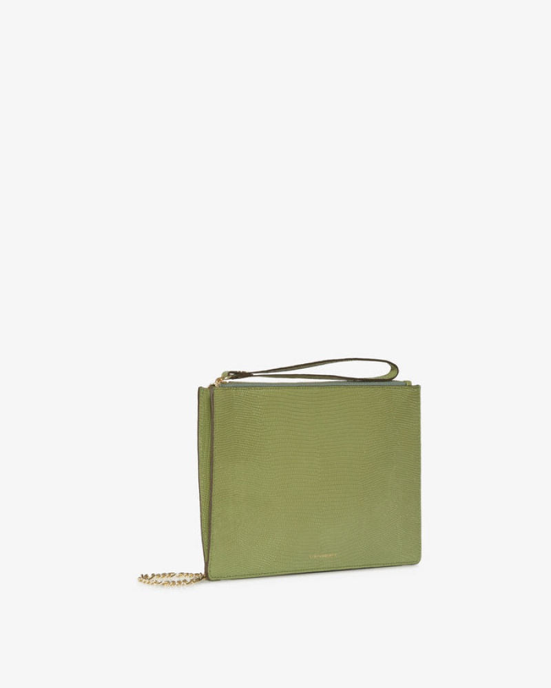 Women\'s Strathberry Pouch on a Chain Clutch Bag Green | 7329658-MN