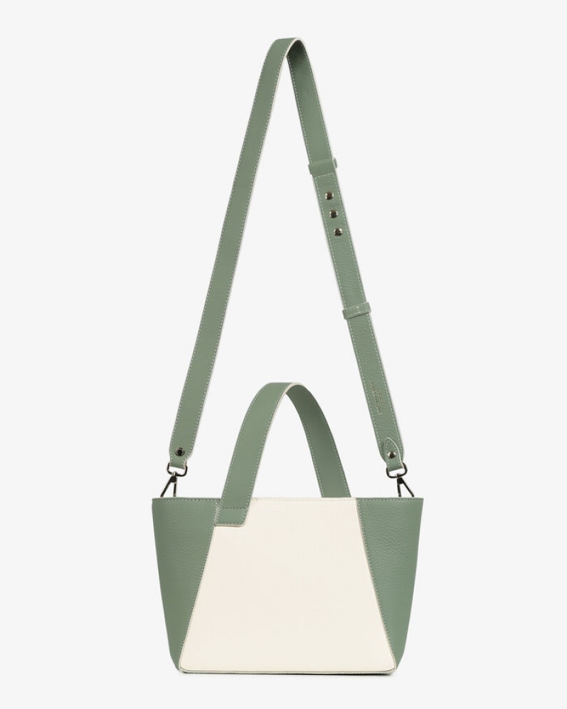 Women's Strathberry S Cabas Mini Shoulder Bags Green / Cream | 6210547-DN